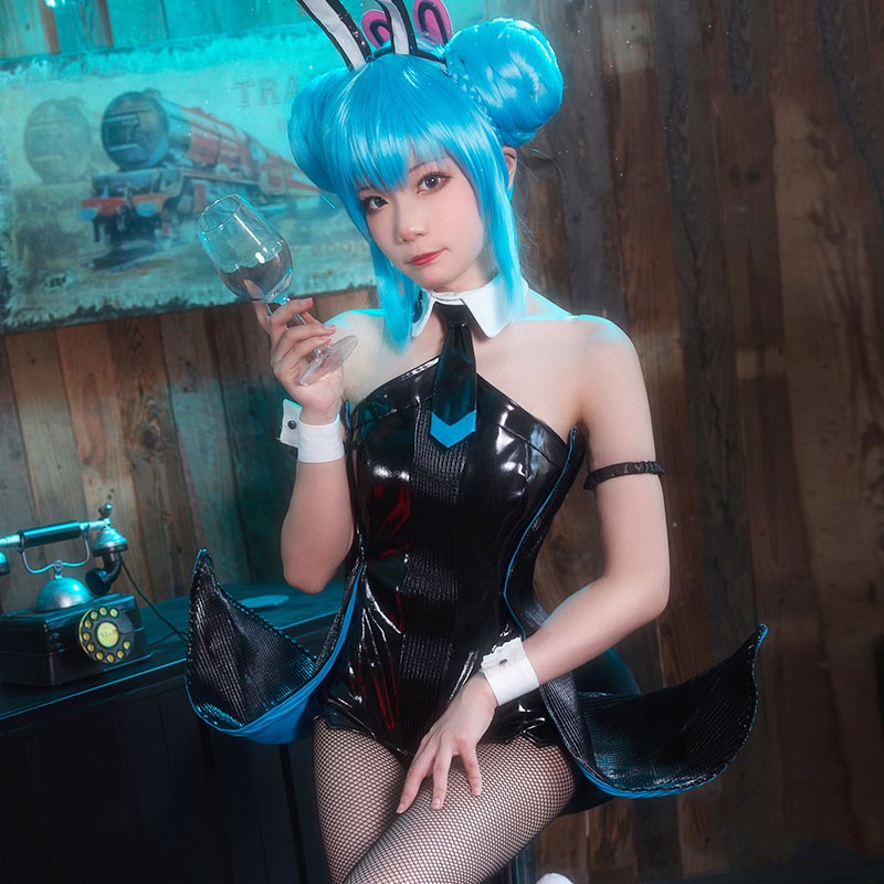 初音ミク 黒バニー コスプレ - コスプレ