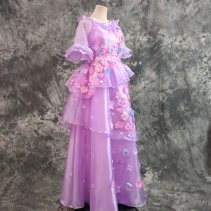 Disney ディズニー　Encanto　イザベラ　Isabella Madrigal コスチューム　ドレス　紫色　春の花　ワンピース
