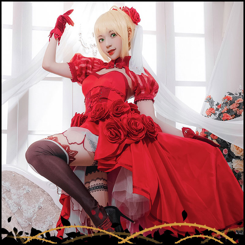 Fate GrandOrder　ネロ　赤セイバー　赤王　ローズ　ワンピース　コスプレ衣装