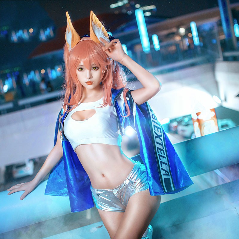 Fate/EXTELLA　玉藻の前　青色　コスプレ衣装　レーサー服 