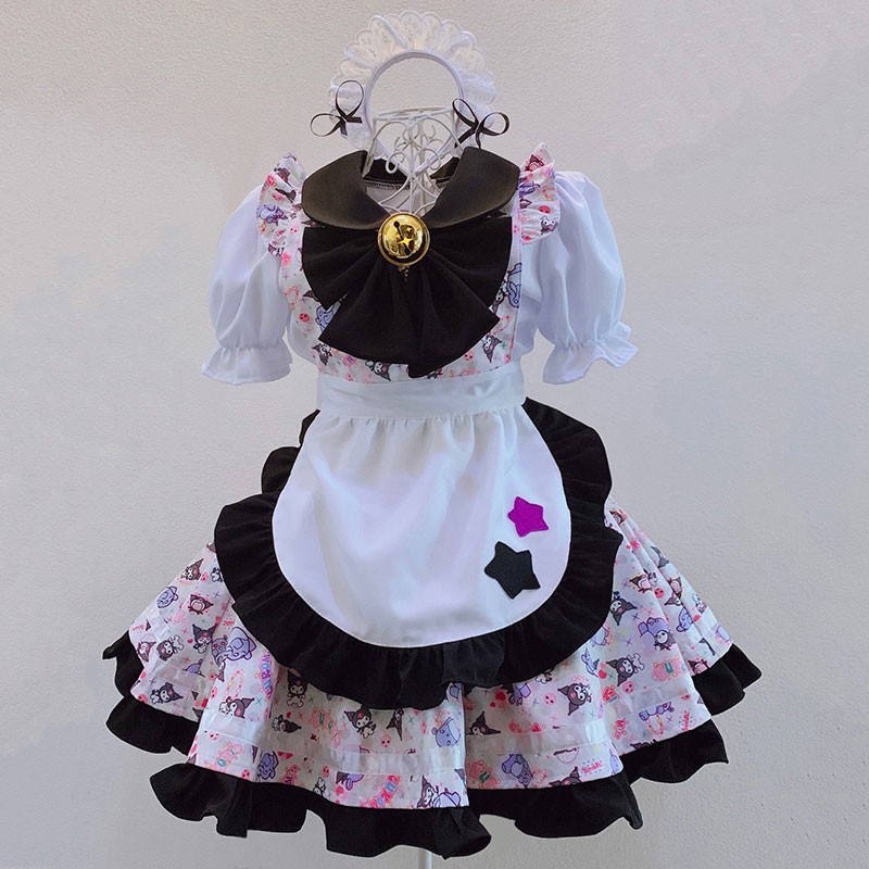 華麗 メイド服 プリンセス ロリータ 3点セットスカートコスチューム  黒 かわいい