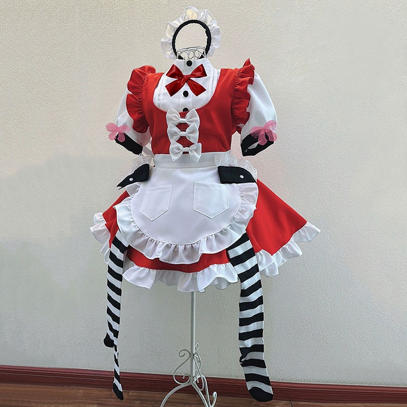 メイド服 撮影 可愛い 変装 コスチューム 赤一色