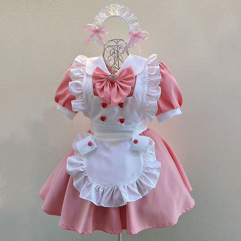 メイド服 コスプレ衣装 コスチューム かわいい 撮影 ピンク