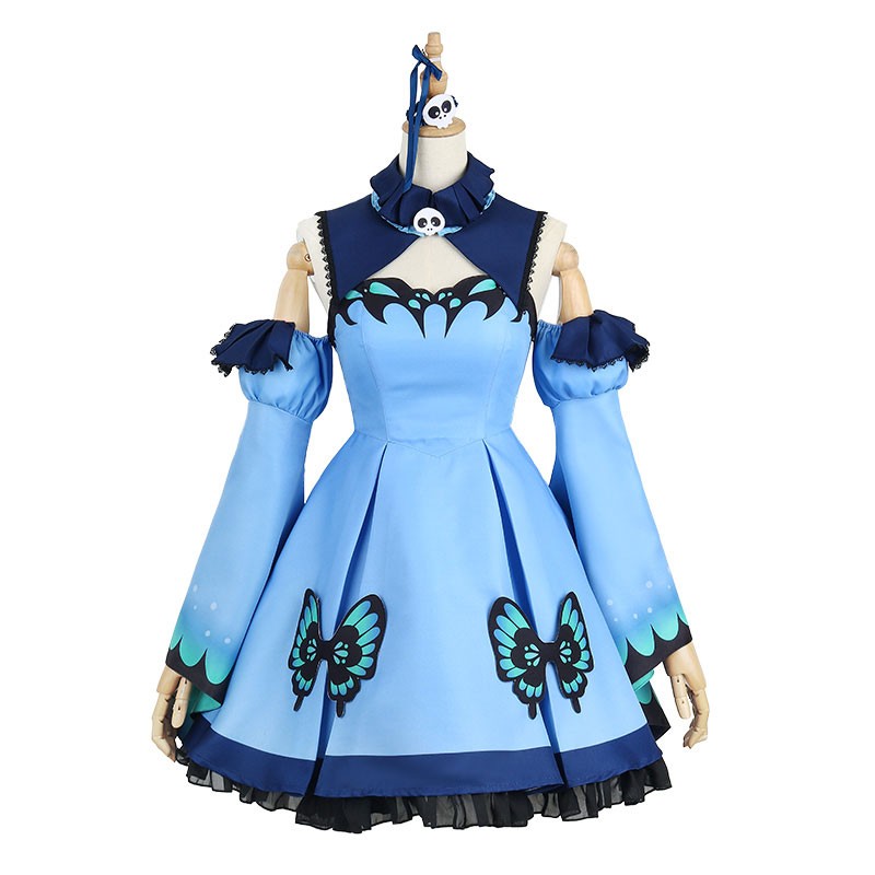 Vtuber バーチャルアイドル 潤羽ルシア コスプレ　女装　青い蝶