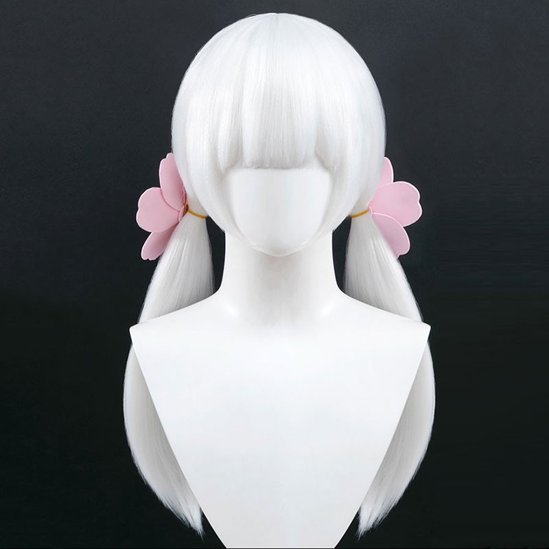 sky星を紡ぐ子どもたち コスプレウイッグ　桜の季節　真っ白ウイッグ　桜の精霊　アフロ