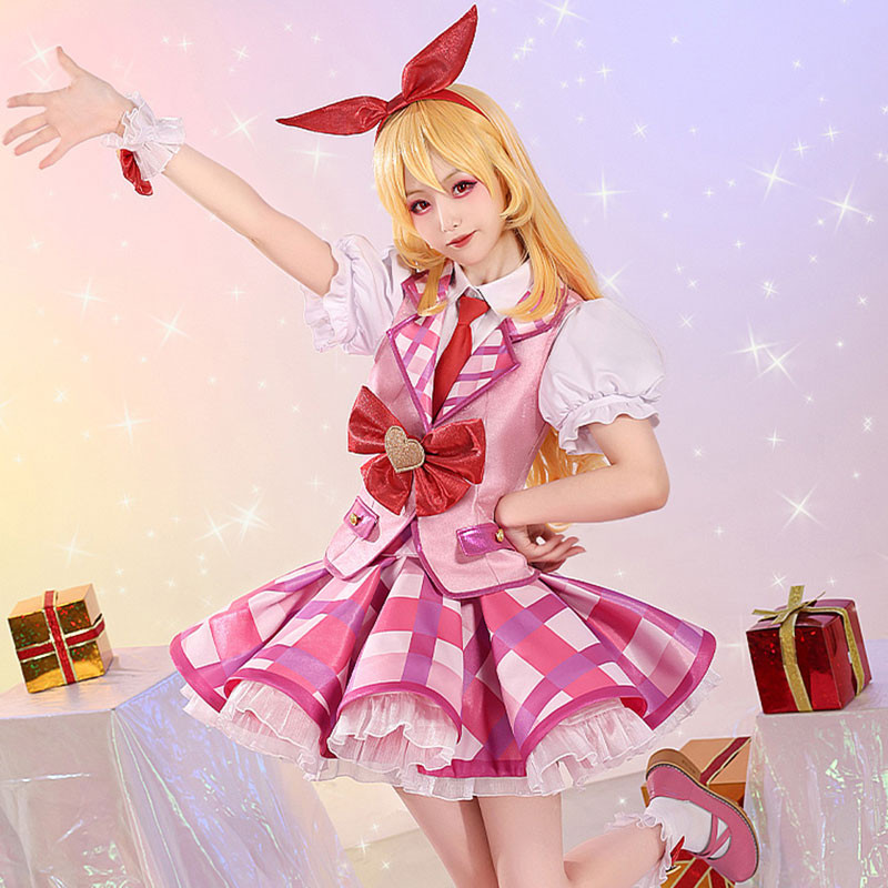 アイカツ！　Aikatsu! Series　星宮（ほしみや）いちご　スクールアイドル　コスチューム　舞台衣装　ピンク　キラキラ