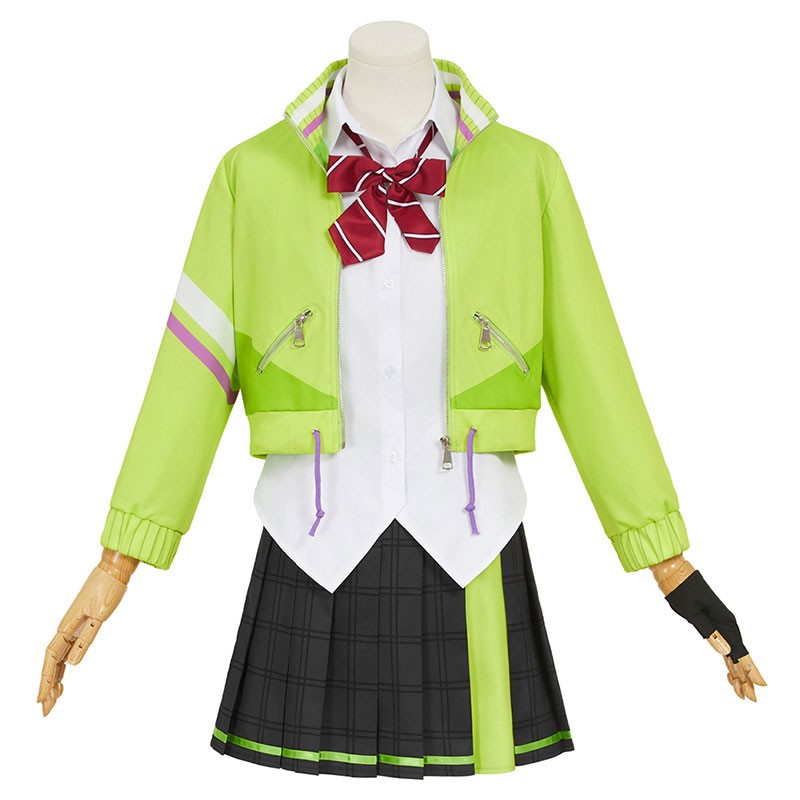 プロジェクトセカイ　日野森志歩　コスプレ衣装　Leo/need　アイドル風　コスチューム　みどり色　制服