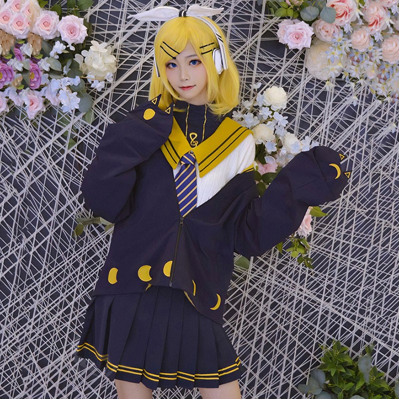 vocaloid　鏡音リン　コスプレ衣装　学院風　洋服　セット