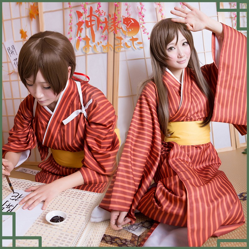 神様はじめました 桃園奈々生 ももぞのななみ 浴衣 コスプレ衣装 和服 着物