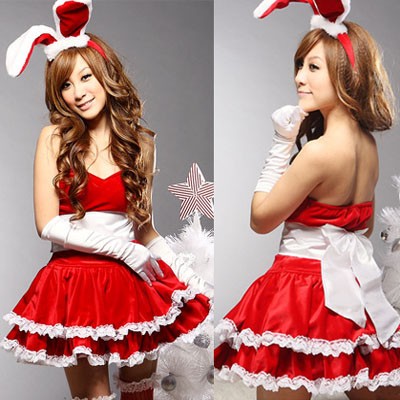 クリスマス衣装 ハロウィーン サンタ衣装 うさ耳が可愛い バニーガール