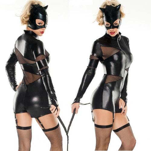 エナメル革のキャットガール　エジプト女王出演用 コスプレ衣装 大人用 ハロウィーンコスチューム