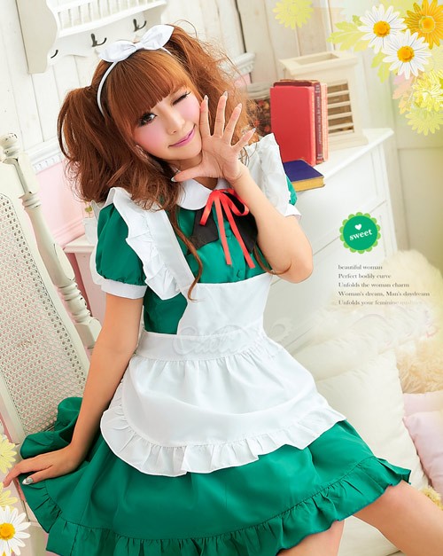 メイド服 ゴスロリ ブルー コスプレ衣装    制服　コスチューム　コスプレ衣装