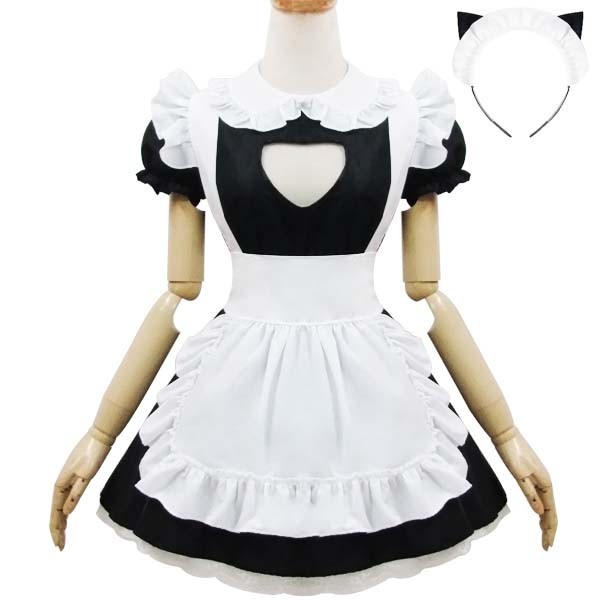 黒白メイド服 メイド コスプレ コスチューム   制服　コスチューム　コスプレ衣装