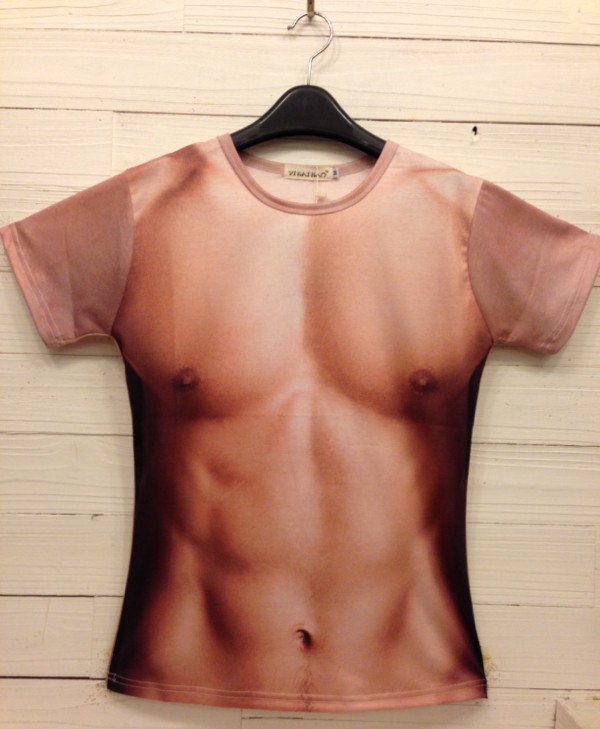 人気Tシャツ メンズ　筋肉Tシャツ　いたずら衣装