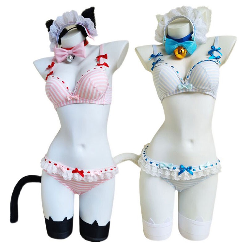 ネコぱら ショコラ&バニラ メイド水着 可愛らしい コスプレ衣装 コスチューム イベント 猫耳娘 コス服