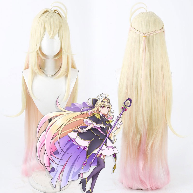 名探偵プリキュア！ 森亜るるか 変身 キュアアルカナ・シャドウ コスプレウィッグ コスプレかつら 金髪のロングヘアー