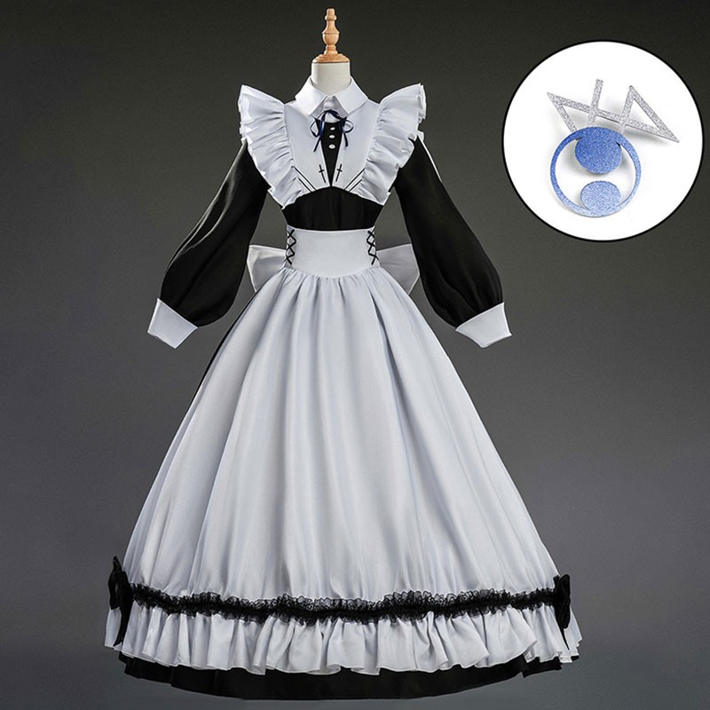 死亡遊戯で飯を食う。幽鬼 ゆうき 反町友樹 コスプレ衣装 コスチューム ロング丈 メイド服 送料無料