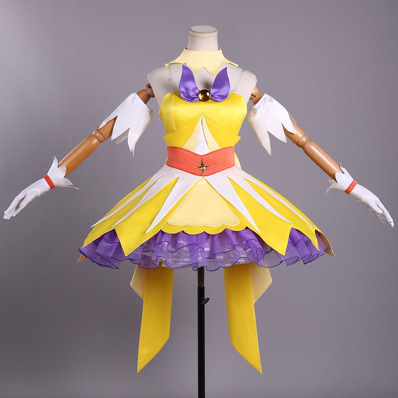 Go!プリンセスプリキュア 天ノ川きらら変身 キュアトゥインクル コスプレ衣装 肩出しドレス 星のプリンセス