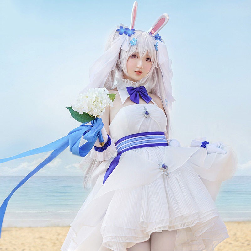 アズールレーン ラフィー ウサウサブライド コスプレ衣装 ドレス ウエディングドレス姿