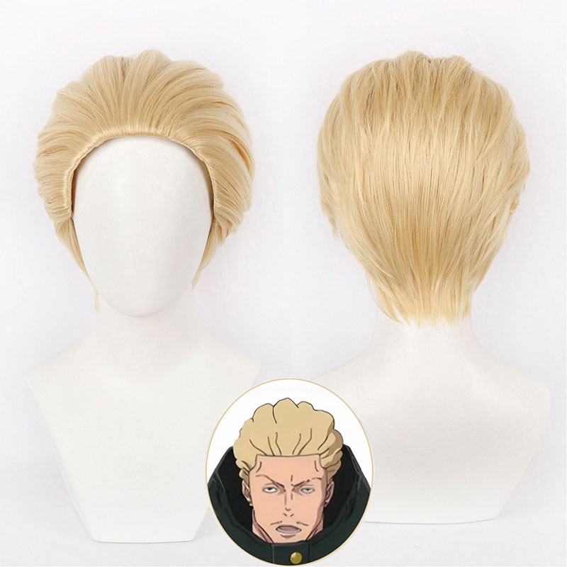 呪術廻戦 秤金次 はかりきんじ 金髪 コスプレウィッグ 耐熱コスプレかつら 撮影用 文化祭 送料無料