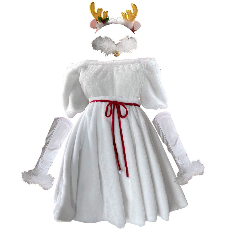 雪人 白 サンタ衣装 クリスマス　可愛い　クリスマス衣装　ワンピース