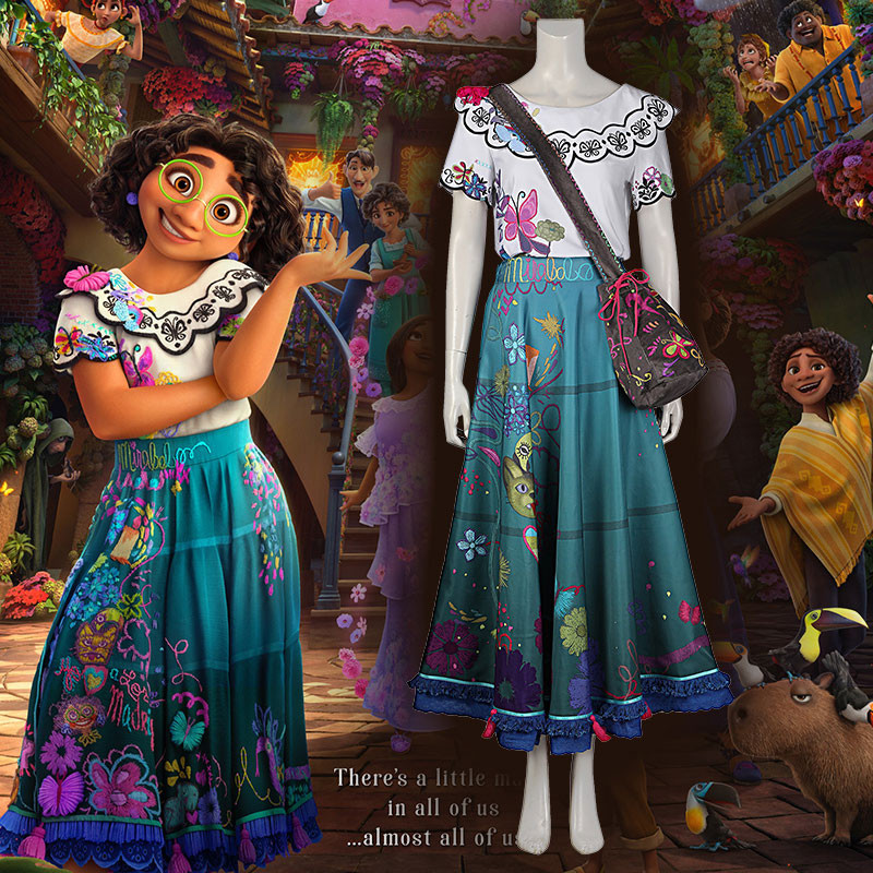 Disney ディズニー　Encanto　ミラベル　Mirabel　コスチューム　捺染スカート　アレアスカート　タッセル