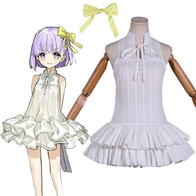 Fate/Grand Order FGO Fate/EXTRA CCC Fox Tail カズラドロップ 白のドレス ワンピース コスプレ衣装 コスチューム