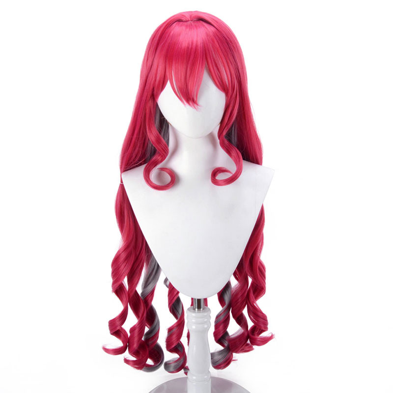 Fate/Grand Order　妖精騎士トリスタン　かつら　コスプレウイッグ　巻き髪　ロングヘア　赤色