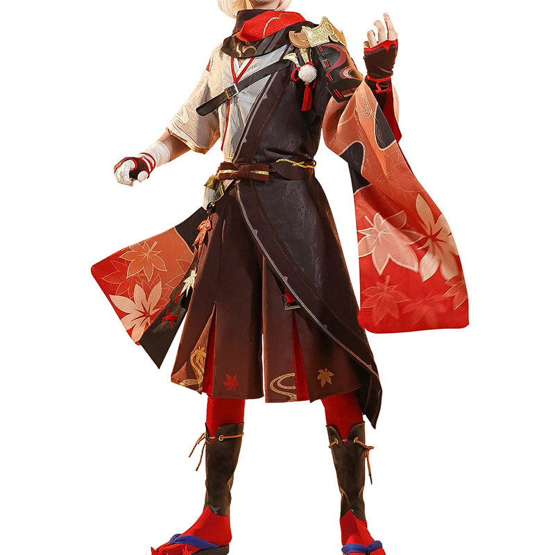 原神Genshin げんしん　楓原万葉　コスプレ衣装　全セット付け　豪華版　紅葉柄　精巧刺繍