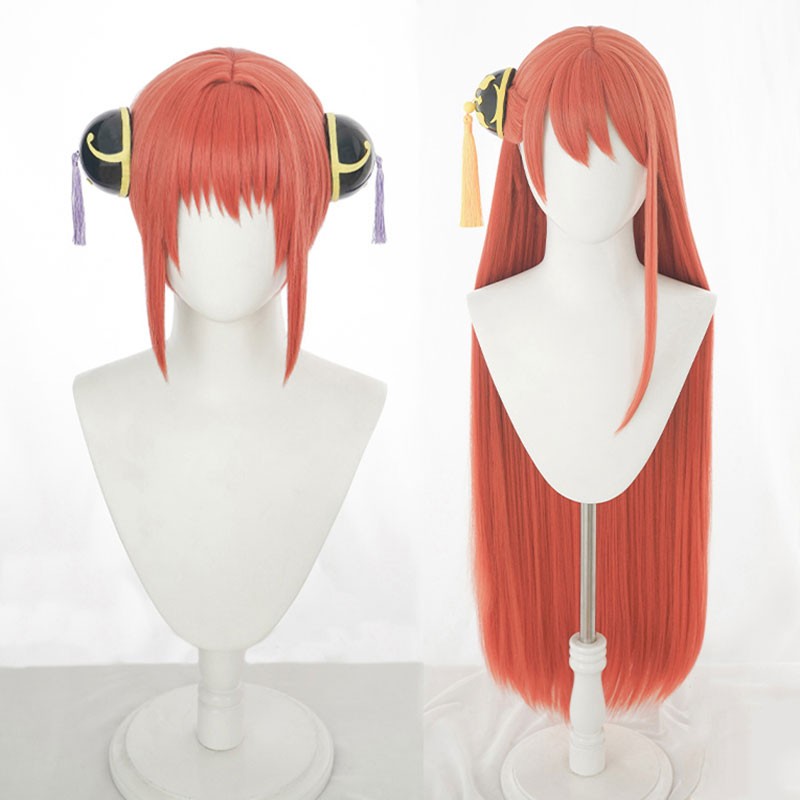 銀魂 神楽（かぐら） コスプレかつら かわいい 赤い 撮影