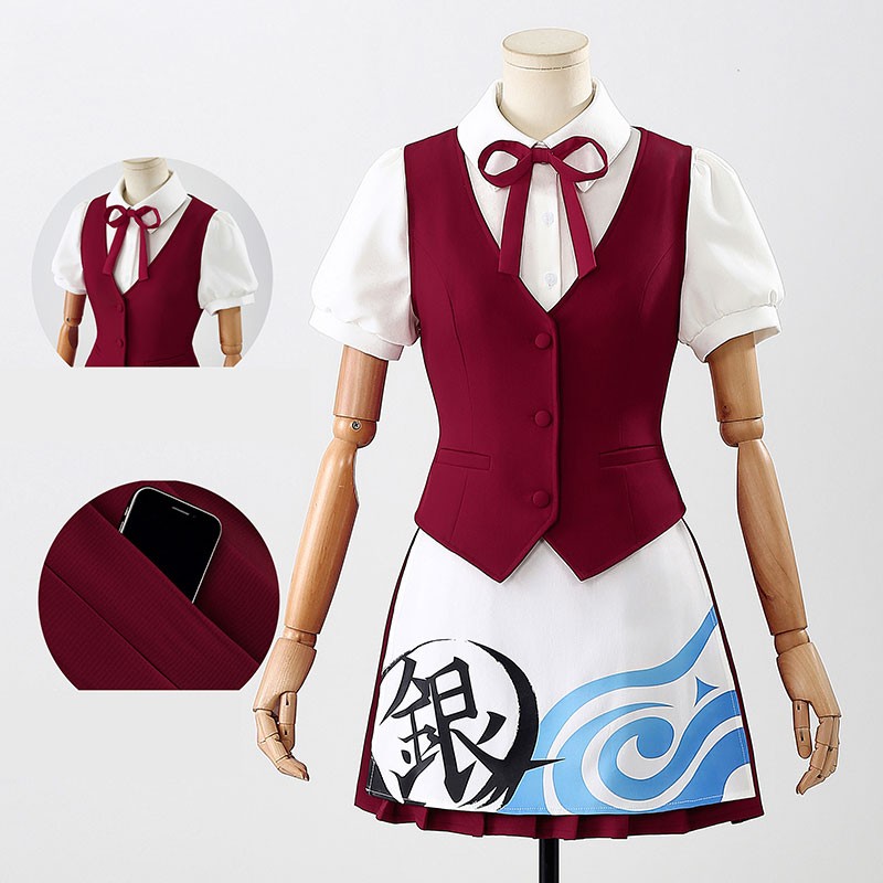 カフェ&バーCHARACRO feat. 銀魂（ぎんたま） 万事屋 神楽　ウェイター衣装 コスプレ衣装 コスチューム かわいい スカート 撮影 制服