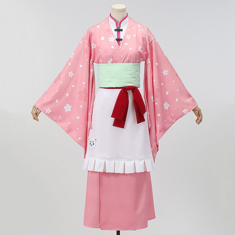 アニメ「銀魂」× and GALLERYのコラボカフェ 春色茶房 神楽 着物 和服 コスプレ衣装 コスチューム かわいい  撮影 制服