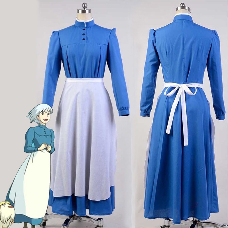ハウルの動く城　ソフィー　ロングメイド服　ブルー　メイド服