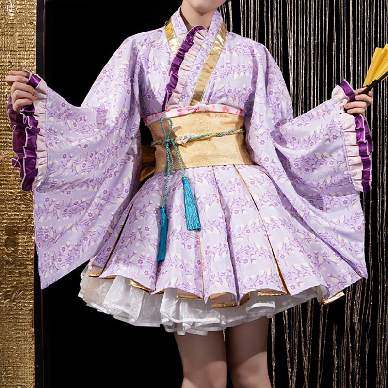 ラブライブ!　東條希　コスプレ衣装　ミューズ　輝夜の城で踊りたい　変装　むらさき色　和風