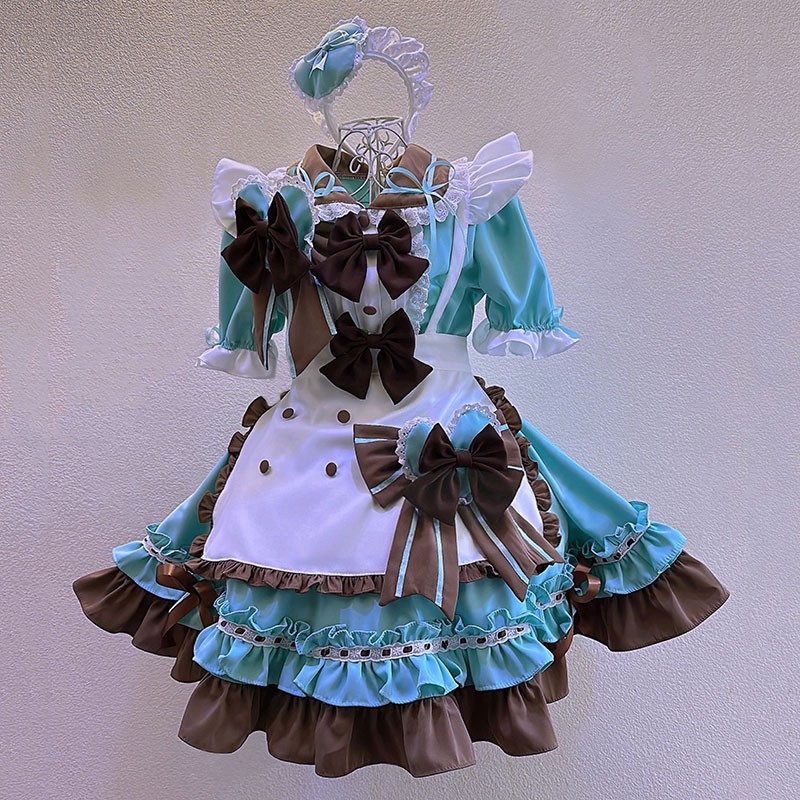 メイド服 喫茶店専用 フォトジェニック オーダーメイド ミントグリーン 蝶結び コスチューム