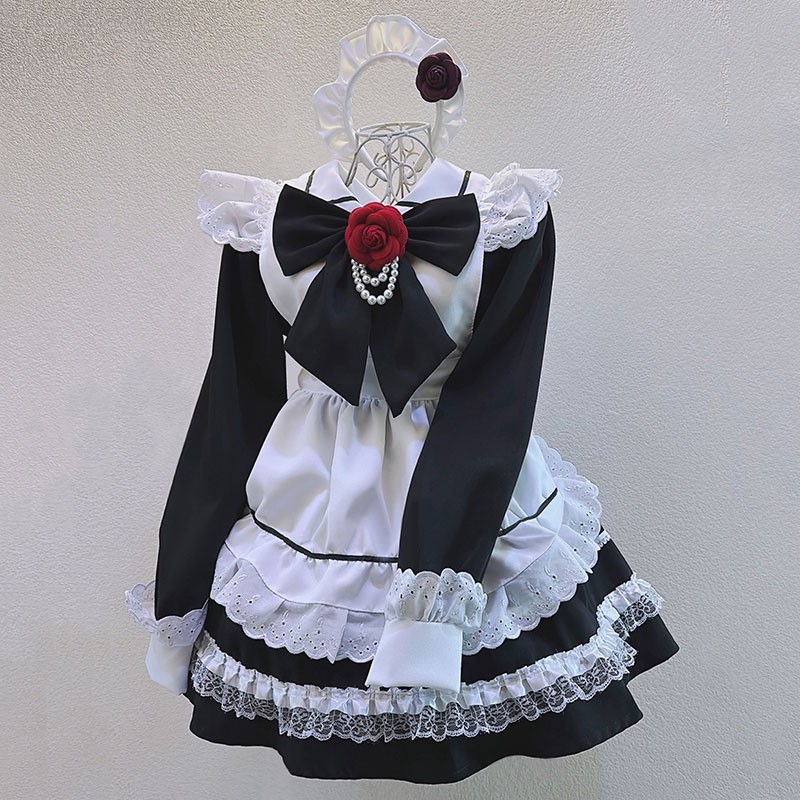 メイド服 撮影 オーダーメイド 華麗 プリンセス 白黒 ロング袖 かわいい コスチューム