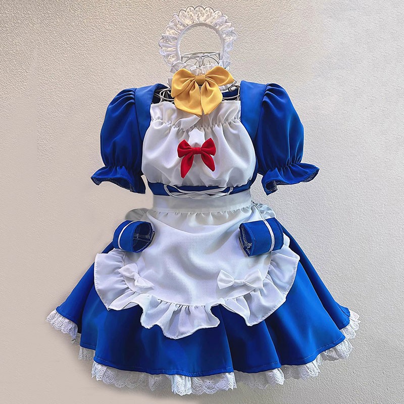 メイド服 可愛い 半袖 メイドコスプレ 裾フリル ショート丈 アニメ コスチューム