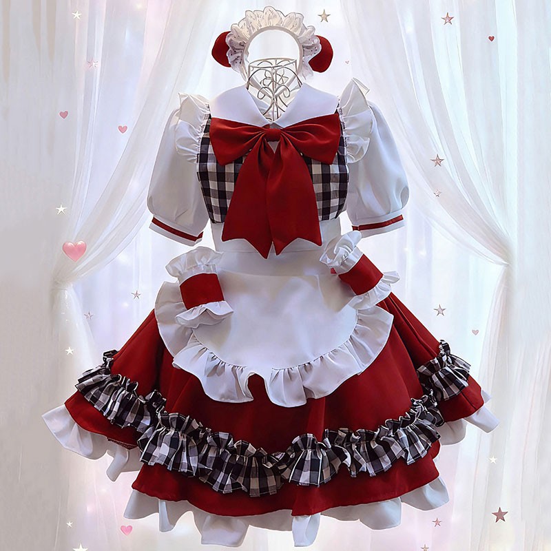 クリスマス メイド服 ハロウィン コスプレ リボン レース フリル 制服 パーティー イベント