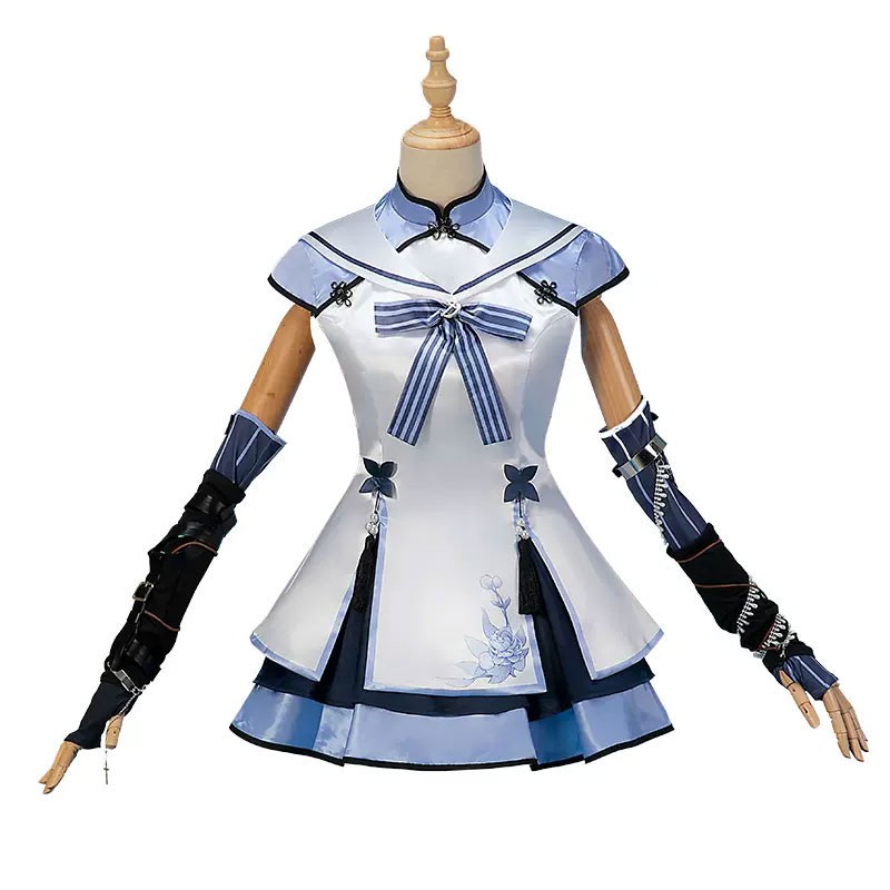 東雪蓮　コスプレ衣装　Vtuber　コスチューム　かわいい　中華風　水色　仮装