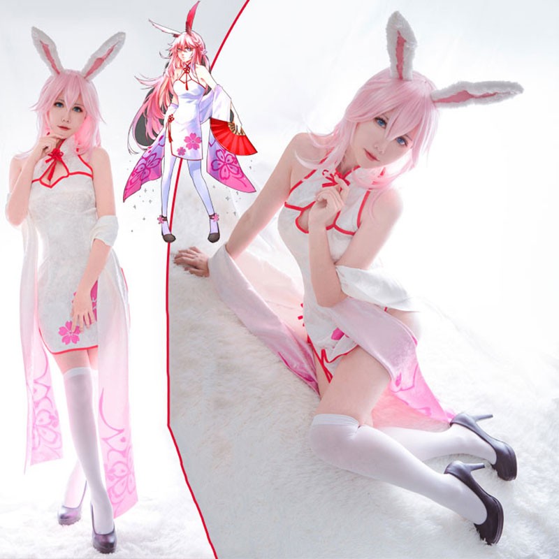 崩壊3rd　八重桜　チャイナドレス　白色　コスプレ衣装