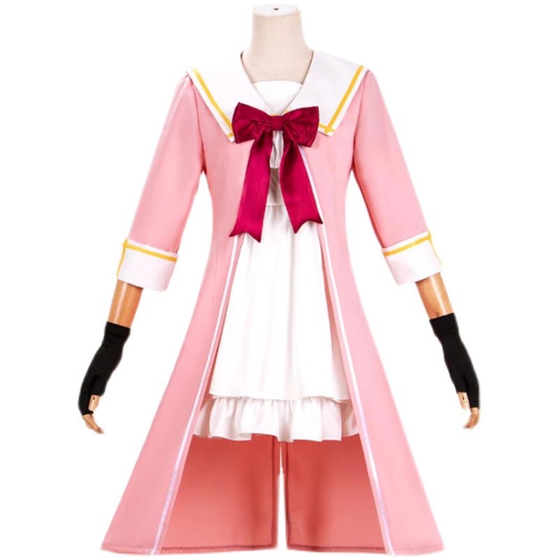 異世界美少女受肉おじさんと 橘日向 コスチューム　ワンピース　ピンク＋ホワイト　可愛い　美少女衣装