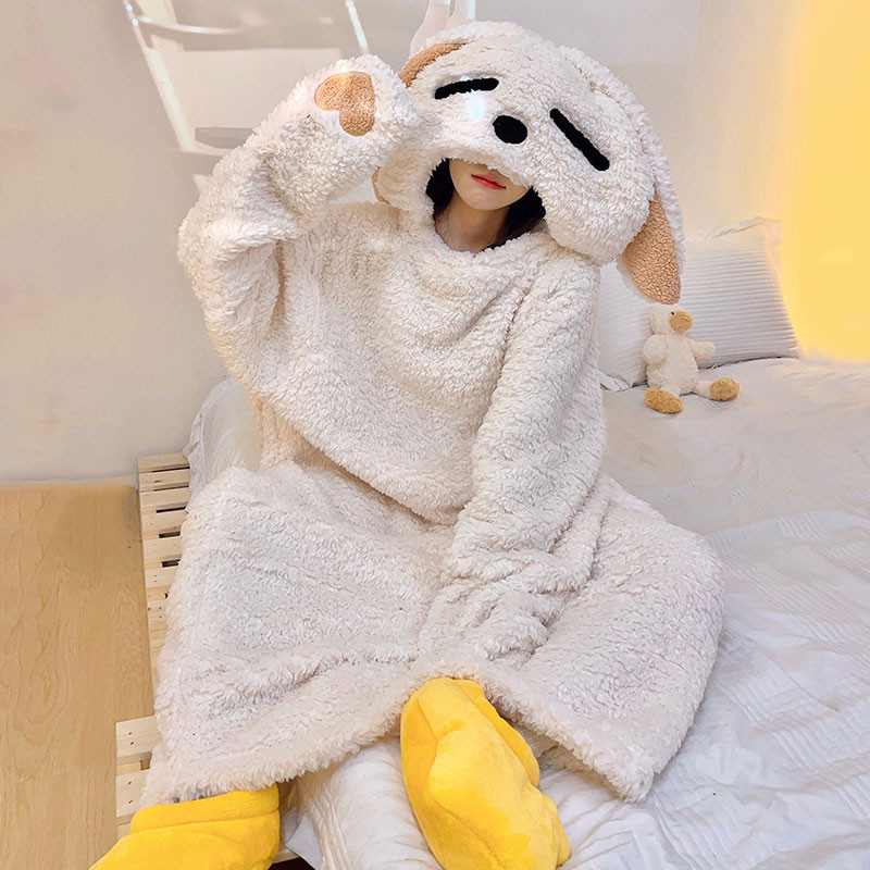 キャラクターパジャマ　子犬　ルームウエアー　着ぐるみ　可愛い　犬耳　着る毛布