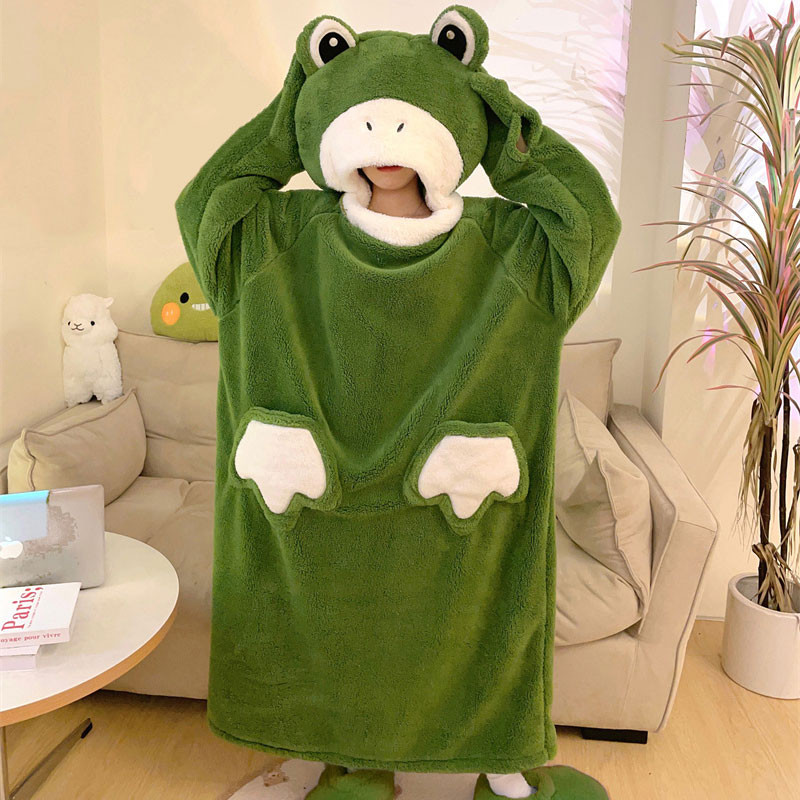 キャラクターパジャマ　蛙　ルームウエアー　パジャマ　男女兼可　緑色　プレゼント