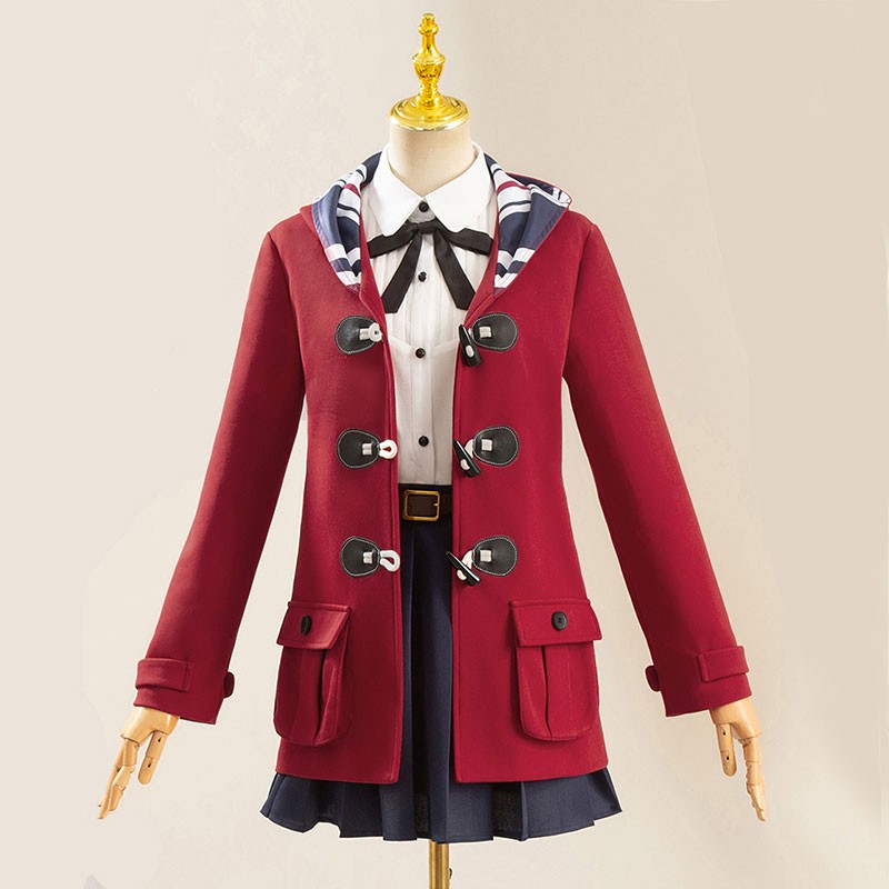 ガールズバンドクライ　井芹仁菜　コスプレ衣装　制服　コート　赤色　かわいい　コスチューム