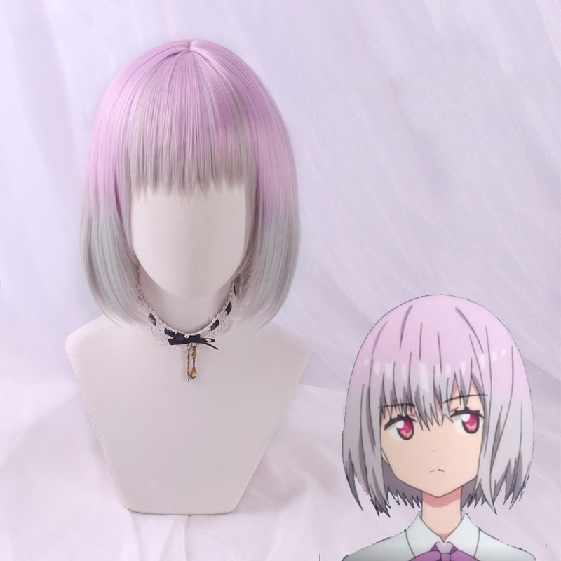 SSSS.GRIDMAN　グリッドマン　新条アカネ　ウイッグ　ミニボブ　コスプレ　ピンク　混色　かつら