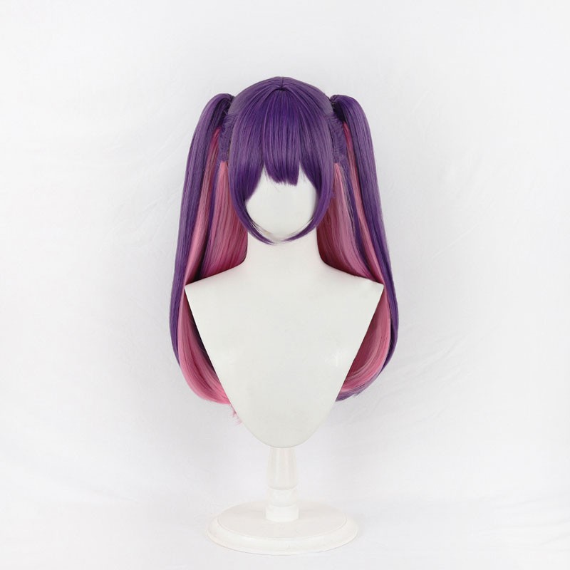 2.5次元の誘惑　ミリエラ　橘美花莉　ウイッグ　コスプレ　紫色　ツインテール　混色　ロングヘア