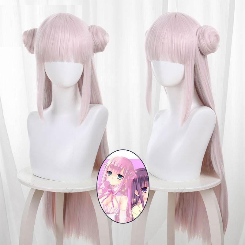 かつて魔法少女と悪は敵対していた　深森白夜　かつら　ウイッグ　コスプレ　薄いピンク　ロング