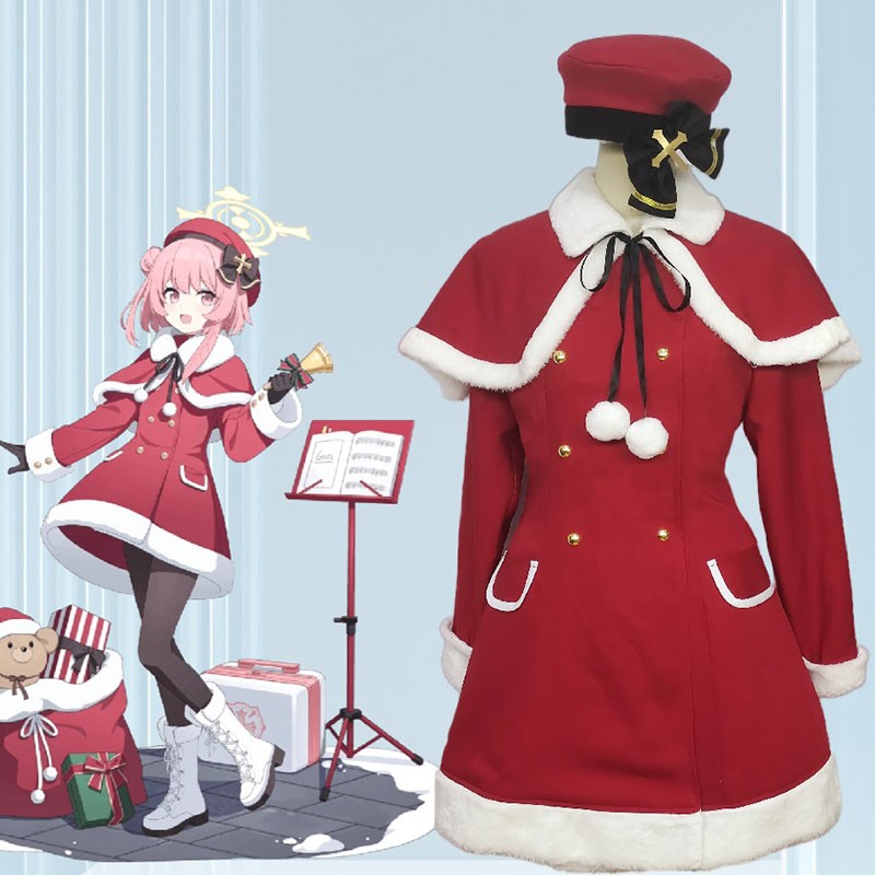 ブルーアーカイブ セリナ　コスプレ衣装 クリスマス風 赤いワンピース 可愛い風 オタク系