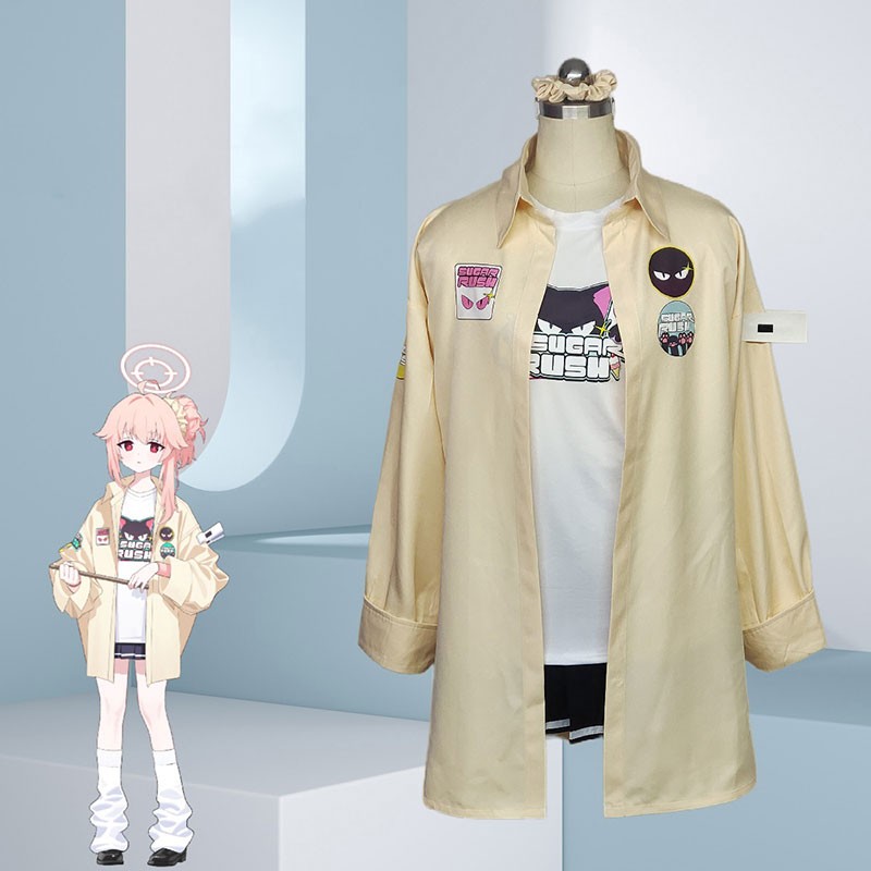 ブルーアーカイブ 柚鳥ナツ コスプレ衣装 オーダーメイド かわいい 軽装 うす黄色