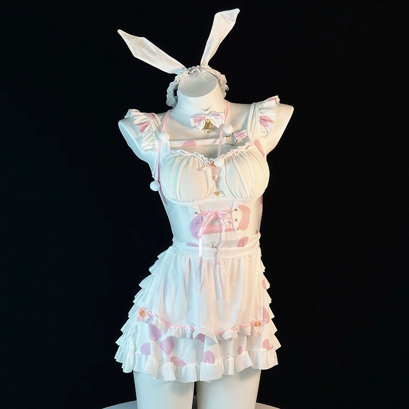 メイド服 コスプレ衣装 バニーガール ワンピース いちゃつきセット ストッキング かわいい